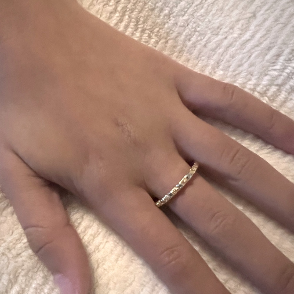 Genuine Diamond 14K Gold Filled HN Stacker Ring